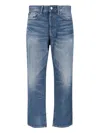 Polo Ralph Lauren Straight-leg Jeans In Medium Blue Denim With Distressed Finish In Blue