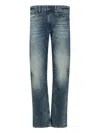 Polo Ralph Lauren Straight Trousers With Belt Loops And Faded Effect In Blue