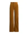 Polo Ralph Lauren Corduroy Wide-leg Cropped Trousers In Brown