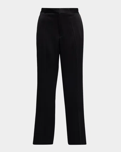 Polo Ralph Lauren Straight-leg Crepe Back Satin Pants In Multi