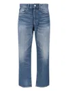 Polo Ralph Lauren Straight-leg Jeans In Medium Blue Denim With Distressed Finish In Blue