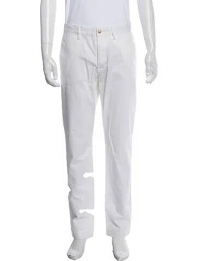Pre-owned Polo Ralph Lauren Straight Leg Pants In White