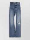 Polo Ralph Lauren Straight Leg Trousers Distressed Detail In Blue