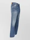 Polo Ralph Lauren Straight Leg Trousers Distressed Finish In Blue