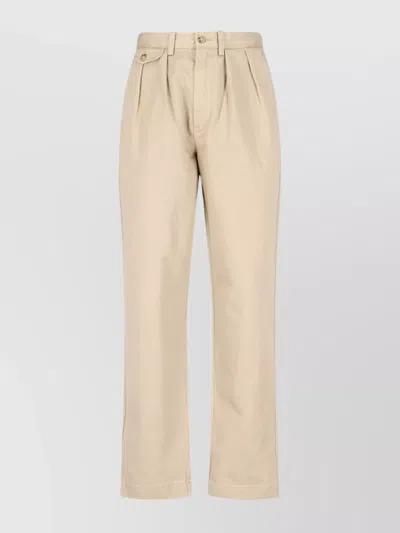 Polo Ralph Lauren Withman Pleated Twill Trousers In Beige