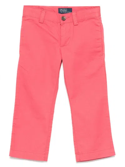 Polo Ralph Lauren Kids' Straight Trousers In Pink