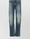 Polo Ralph Lauren Straight Trousers With Belt Loops And Faded Effect In Blue