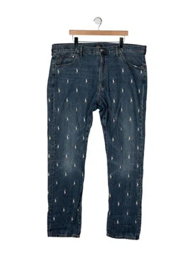 Pre-owned Polo Ralph Lauren Straight-leg Jeans In Blue