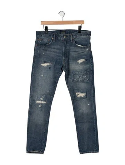 Pre-owned Polo Ralph Lauren Straight-leg Jeans In Blue