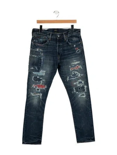 Pre-owned Polo Ralph Lauren Straight-leg Jeans In Blue