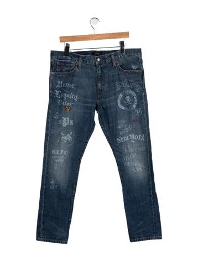 Pre-owned Polo Ralph Lauren Straight-leg Jeans In Blue