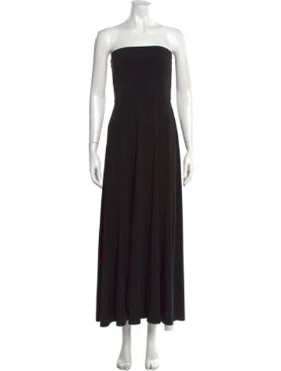 Pre-owned Polo Ralph Lauren Strapless Long Dress In Black