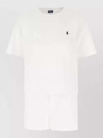 Polo Ralph Lauren Stretch Cotton Blend T Shirt And Shorts In White