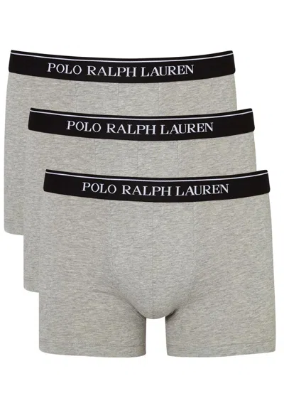 Polo Ralph Lauren Stretch Cotton Boxer Briefs In Grey