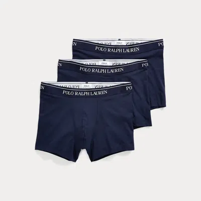 Polo Ralph Lauren Stretch Cotton Boxer Shorts 3-pack In Blue
