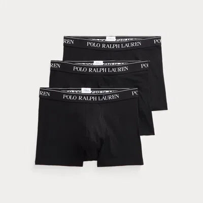 Polo Ralph Lauren Stretch Cotton Boxer Shorts 3-pack In Black