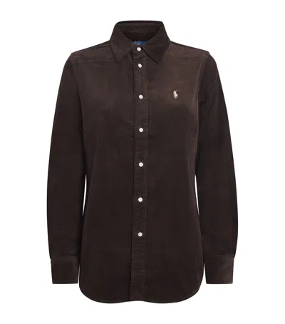 Polo Ralph Lauren Stretch-cotton Corduroy Slim Shirt In Brown