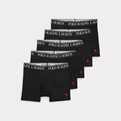 Polo Ralph Lauren Kids' Ralph Lauren Stretch Cotton Jersey Boxer Brief 5-pack In Polo Black