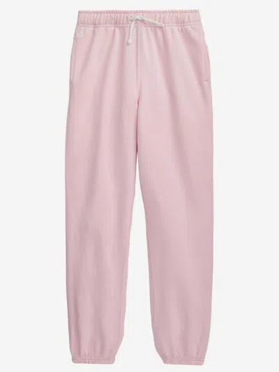 Polo Ralph Lauren Stretch Cotton Joggers In Pink