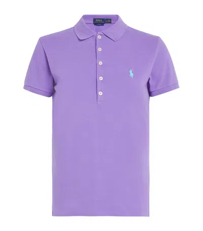 Polo Ralph Lauren Stretch-cotton Julie Polo Shirt In Purple