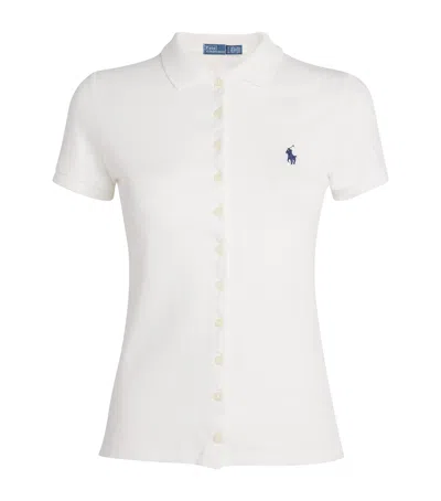 Polo Ralph Lauren Stretch-cotton Julie Polo Shirt In White