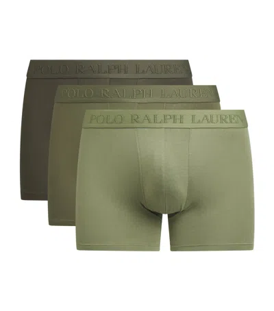 Polo Ralph Lauren Stretch-cotton Logo Boxer Briefs In Green