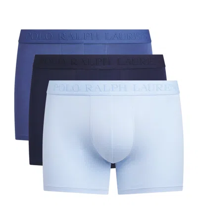 Polo Ralph Lauren Stretch-cotton Logo Boxer Briefs In Blue
