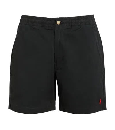 Polo Ralph Lauren Stretch-cotton Logo Shorts In Black