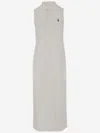 Polo Ralph Lauren Stretch Cotton Long Dress With Logo In White