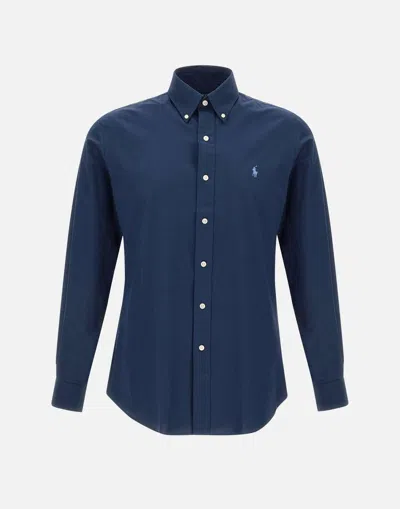 Polo Ralph Lauren Core Replen Stretch Cotton Shirt In Blue