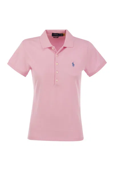 Polo Ralph Lauren Logo-embroidered Slim-fit Polo Shirt In Pink