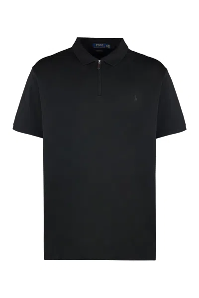 Polo Ralph Lauren Stretch Cotton Piqué Polo Shirt In Black