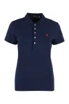 Polo Ralph Lauren Stretch Cotton Piqué Polo Shirt In Blue