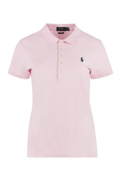 Polo Ralph Lauren Stretch Cotton Piqué Polo Shirt In Pink