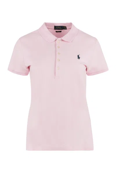 Polo Ralph Lauren Julie Slim Fit Five Button Polo Shirt In Pink