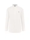 Polo Ralph Lauren Long-sleeve Button-up Shirt With Pointed Collar And Embroidered Logo In White