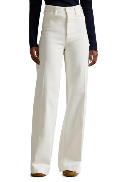 Polo Ralph Lauren Stretch Cotton Twill Flare Leg Pants In White