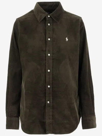 POLO RALPH LAUREN STRETCH COTTON VELVET SHIRT