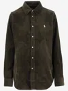 Polo Ralph Lauren Stretch Cotton Velvet Shirt In Green