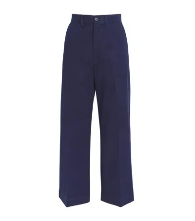 Polo Ralph Lauren Stretch-cotton Wide-leg Chinos In Navy