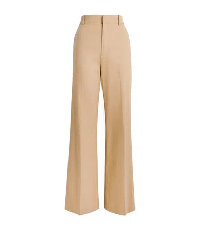 Polo Ralph Lauren Stretch Cotton-linen Beaton Trousers In Neutral