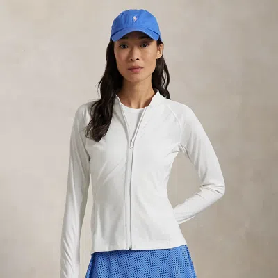 Polo Ralph Lauren Stretch Interlock Full-zip Jacket In Ceramic White