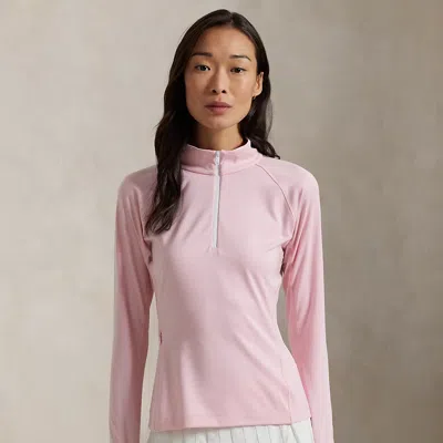 Polo Ralph Lauren Stretch Jersey Quarter-zip In Garden Pink
