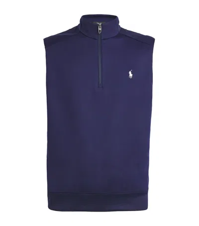 Polo Ralph Lauren Stretch-jersey Quarter-zip Gilet In Navy