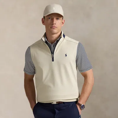 Polo Ralph Lauren Stretch Jersey Quarter-zip Vest In Basic Sand