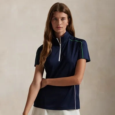 Polo Ralph Lauren Stretch Jersey Short-sleeve Quarter-zip In Refined Navy Multi