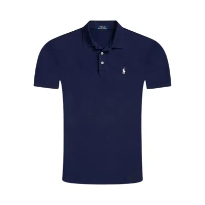 Pre-owned Polo Ralph Lauren Stretch Mesh Button Placket Polo 'refined Navy' | Blue | Men's Size M
