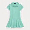 Polo Ralph Lauren Kids' Stretch Mesh Polo Dress In Parakeet/oasis Yellow