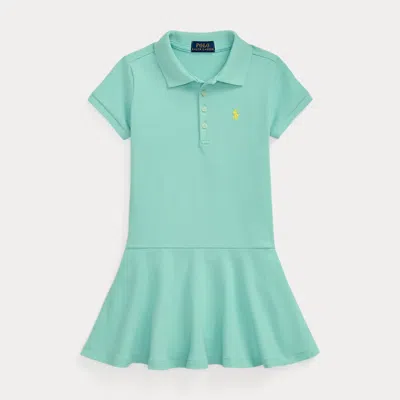 Polo Ralph Lauren Kids' Stretch Mesh Polo Dress In Parakeet/oasis Yellow