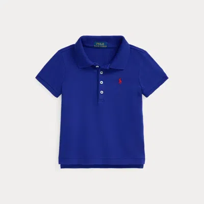Polo Ralph Lauren Stretch Mesh Polo Shirt In Classic Azure W/ Red